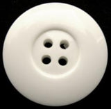 B12607 25mm White Gloss 4 Hole Button - Ribbonmoon