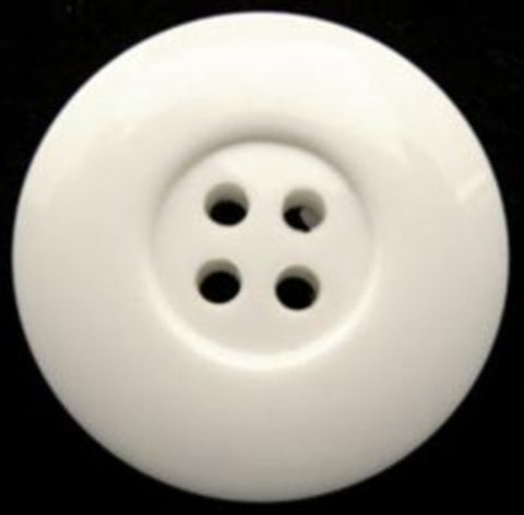B12607 25mm White Gloss 4 Hole Button - Ribbonmoon