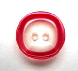 B11942 19mm Clear 2 Hole Button with a Pinky Red Tinted Rim