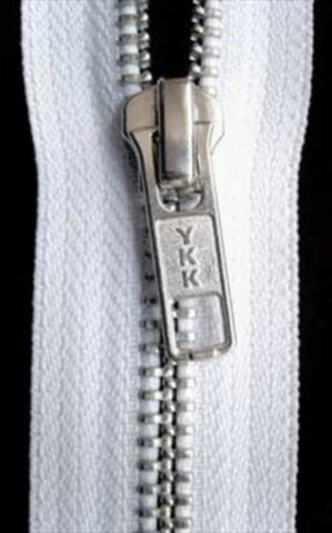 Z4782 YKK 36cm White Nylon No.5 Open End Zip - Ribbonmoon