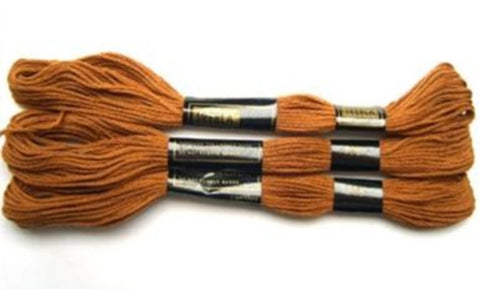 S0806 8 Metre Skein Light Brown Cotton Embroidery Thread, 6 Strand Colourfast - Ribbonmoon