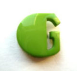 B7032 15mm Letter G Alphabet Shank Button Apple Green