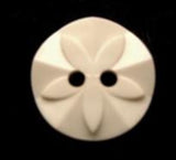 B5682 14mm Natural White Glossy Flower Shaped 2 Hole Button - Ribbonmoon