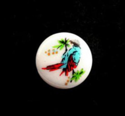 B12024 15mm Parrot Design Novelty Childrens Picture Button - Ribbonmoon