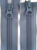 Z2780 64cm Blue Grey YKK Double Ended Zip, Nylon No.5 - Ribbonmoon