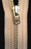 Z4868 YKK 23cm Beige Closed End Zip No.4, Metal Teeth - Ribbonmoon