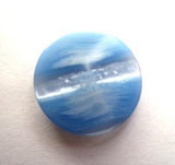 B11735 18mm Blues and Semi Pearlised Shank Button - Ribbonmoon