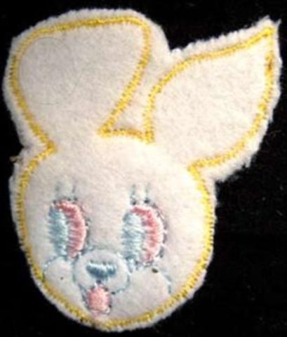 M036 47 x 55mm Bunny Rabbit Sew on Wooly Felt-Embroidered Motif