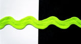 RIC122 15mm Fluorescent Green Ric Rac Braid - Ribbonmoon