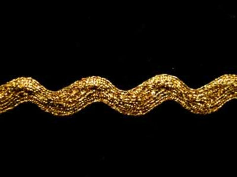 RIC34 12mm Metallic Gold Lurex Ric Rac Braid - Ribbonmoon