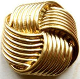 B10008 25mm Metallic Gold Gilded Poly Knot Shank Button - Ribbonmoon