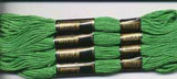 S0210 8 Metre Skein Green Cotton Embroidery Thread, 6 Strand Colourfast - Ribbonmoon