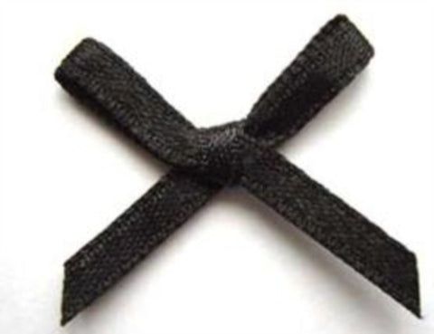 RB307 Black 4mm Double Satin Ribbon Bow