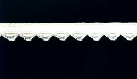 E110 10mm Bridal White Plush Back Elastic, Satin Edged - Ribbonmoon