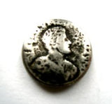 B4014 18mm Heavy Antique Gun Metal Old Coin Effect Shank Button - Ribbonmoon