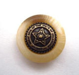 B14551 17mm Brass Metal Shank Button with an Aaran Rim - Ribbonmoon