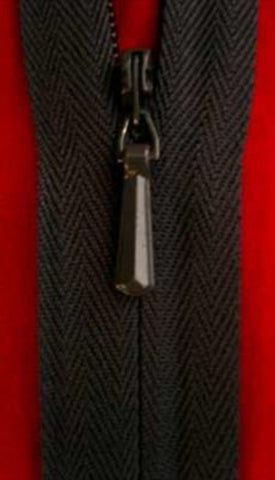 Z0160 20cm Very Dark Grey Closed End Concealed Zip - Ribbonmoon