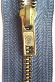 Z4734 18cm Steel Blue Grey No.5 Jeans Zip, Brass Teeth, Closed End - Ribbonmoon