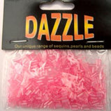 BEAD23 5mm Ceylon Pink Bugle Beads Size 2 - Ribbonmoon