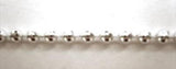 PT115 3mm Metallic Silver Strung Pearl / Bead String Trimming - Ribbonmoon