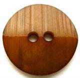 B10238 22mm Brown Ridge Centre 2 Hole Button - Ribbonmoon