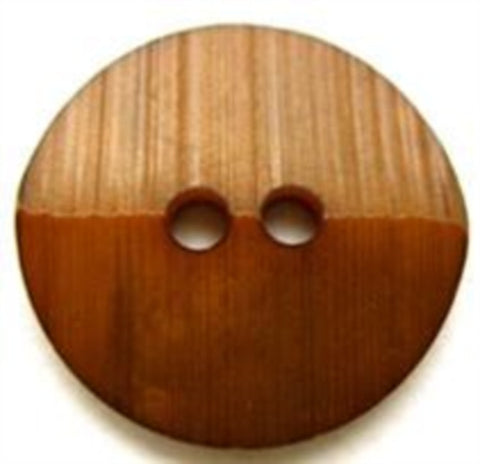 B10238 22mm Brown Ridge Centre 2 Hole Button - Ribbonmoon