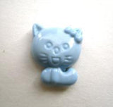 B14302 14mm Blue Kitty Cat Shaped Novelty Shank Button