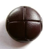 B13884 20mm Deep Maroon Leather Effect "Football" Shank Button