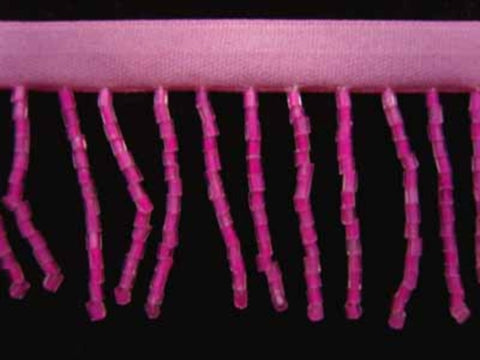 BFRINGE26 40mm Pink Glass Bead Fringe