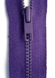 Z4894 YKK 46cm Purple Closed End Zip No.2, Metal Teeth - Ribbonmoon