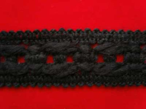 FT348 38mm Black Woolly Braid Trimming