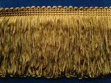FT1477 76mm Deep Olive Gold Dense Looped Dress Fringe - Ribbonmoon