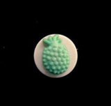 B14403 12mm Mint Green and White Matt Pineapple Design Shank Button - Ribbonmoon
