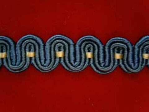 FT812 14mm Moonlight Blue Braid Trimming with a Honey Silk Weave