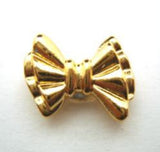 B14891 18mm Gilded Gold Poly Bow Sahpe Shank Button - Ribbonmoon