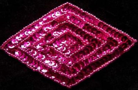 M156 Cerise Pink Sequin Decorated Motif 10 x 6cm