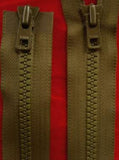 Z2149 56cm Army Green YKK Chunky Moulded Teeth Double Ended Zip No.6 - Ribbonmoon