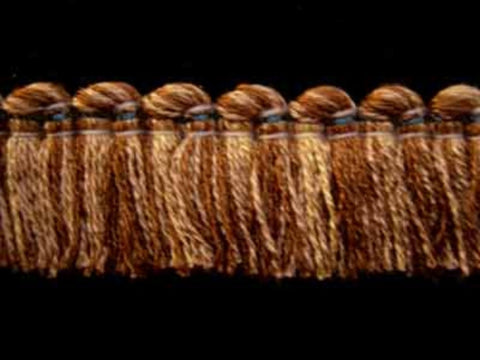 FT1628 27mm Fawn Brown and Honey Cut Ruched Fringing - Ribbonmoon