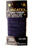 LINTHREAD Navy 100% Linen Thread. 10 Metre Card. - Ribbonmoon