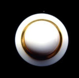 B6575 18mm White and Gold Heavily Domed Centre Shank Button - Ribbonmoon