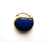 B9185 13mm Dark Royal Blue and Gilded Gold Poly Shank Button - Ribbonmoon