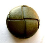 B8563 20mm Moss Green Leather Effect "Football" Shank Button - Ribbonmoon