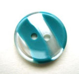 B11511 18mm Turquoise and Pearl Variegated Polyester 2 Hole Button - Ribbonmoon