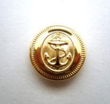 B16681 15mm Gold Plated Metal Shank Button, Anchor Design - Ribbonmoon