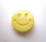B15459 15mm Primrose Smiley Face Design Novelty Shank Button - Ribbonmoon