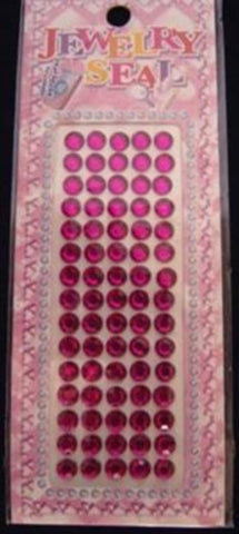 STICKJEWEL08 6mm Fuchsia Pink Self Adhesive Diamonte Rhinestones - Ribbonmoon