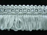 FT422 32mm Dusky Sky Blue Looped Fringe on a Decorated Braid - Ribbonmoon