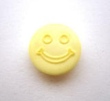 B11476L 14mm Butter Cream Smiley Face Design Novelty Shank Button