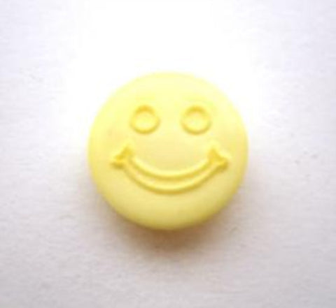 B11476L 14mm Butter Cream Smiley Face Design Novelty Shank Button