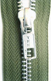 Z4772 25cm Green YKK Metal Teeth No.5 Open End Zip - Ribbonmoon